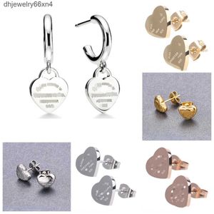 Nouveau 925 Silver Stud T boucles d'oreilles coeur en or femmes classique boucle d'oreille couple bleu 9mm d'épaisseur piercing bijoux boîte-cadeau femme retour amour qualité supérieure en gros