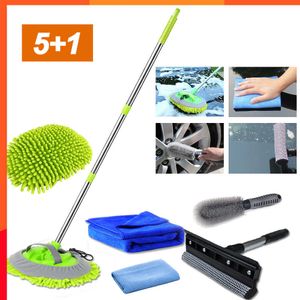 Nouvelle poignée réglable nettoyage vadrouille voiture fenêtre nettoyant brosse voiture outils de lavage pour pneu roue jante nettoyage Chenille balai lavage vadrouilles