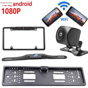 Nouvelle caméra de recul de voiture sans fil AHD 1080P WIFI caméra de tableau de bord de recul à 170 degrés HD Vision nocturne Mini Parking pour iPhone Android 12V-24