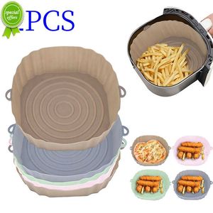 Nouveau Airfryer Silicone Panier Moule En Silicone Pour Friteuse À Air Four Plateau De Cuisson Avec Poignée Poulet Frit Pizza Tapis Accessoires De Cuisine