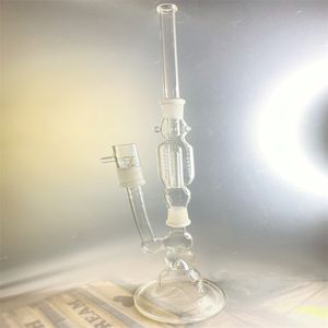 Función increíble, bong de vidrio extraíble, pipa para fumar narguile de vidrio, agua con piezas de 15 pulgadas de alto gb262