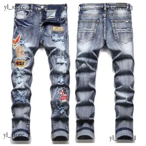 Nouveaux Amirs Hommes Femmes Designers Amri Jeans Distressed Ripped Biker Slim Straight Denim pour hommes S Print Army Fashion Mans Skinny Pants 9406