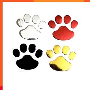 Nuevo Animal perro gato oso pie huellas coche pegatina portátil coche accesorios coche ventana puerta calcomanías lindo 3d coche suministros