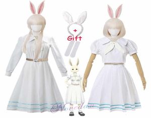 Nouveau Anime Cosplay Beastars Haru Costume Lolita robe perruque oreilles femmes japonais école uniforme blanc lapin Halloween Costume Q08219349346