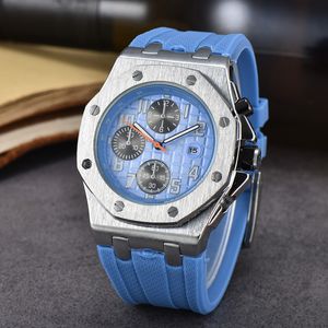 NOUVEAU AP montre Hommes Montres D'affaires Chronomètre Mouvement À Quartz Mâle Horloge Montre En Acier Inoxydable En Caoutchouc Silicone Bande Montre-Bracelet Cadeaux