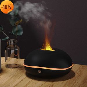 Nouvelle machine d'aromathérapie humidificateur d'air à ultrasons Cool Mist Maker Home Office Desktop Diffuseur d'huiles essentielles Diffuseur d'arôme de flamme