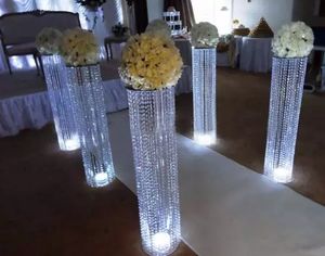 Nouveauté 120 cm de haut 20 cm de diamètre acrylique cristal fête mariage route plomb pièce maîtresse de mariage événement décoration
