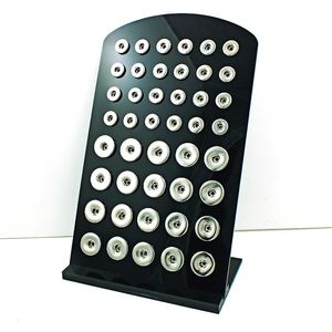Nueva llegada 18mm 12mm Mix Snap Button Display Stands Moda Negro Acrílico Intercambiable Ginger Snap Jewelry Holders Board295e