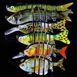 6 pièces/ensemble 1x 8/1x6 Sections leurre de pêche 6 #8 # hameçon Swimbait appâts de bar artificiels