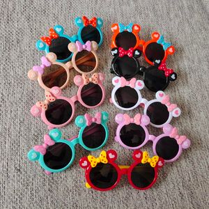 Belles lunettes d'usine de souris montures de souris rondes avec des lunettes de soleil de mode de taille d'enfants de noeud papillon