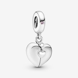 100% 925 Sterling Silver Family Heart Locket Dangle Charms Fit Original European Charm Bracelet Mode Femmes Mariage Fiançailles Bijoux Accessoires