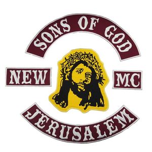 Nueva llegada Coolest Son of God New Jerum Motorcycle Club Parches bordados Chaleco Outlaw Biker MC Colors Patch 345S