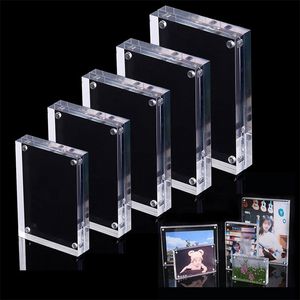 New Arrival Double-faced Clear Crystal Photo Frame Desk Set Acrylic Magnet Picture Parts Use Photo Frame Magnetic Picture Photo 201212