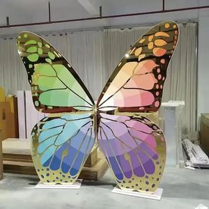 Nouveauté événements décoration acrylique ailes de papillon décors 3D forme de papillon toile de fond support pour décoration papillon 115