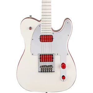 Red Kill Switch Arcade John 5 Ghosts guitarra eléctrica blanca doble cuerpo rojo encuadernación pastillas rojas espejo golpeador