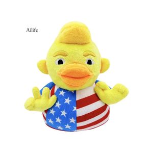 Nueva llegada divertida Trump Flag American dibujos animados de animales de peluche Duck Plush Toy 0418
