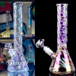 Heady Downsteam Narguilés en verre irisé Concentré Perc Oil Rigs Conduites d'eau colorées Bong épais Bubbler Dabber Rainbow Ice Catcher Fumer Shisha