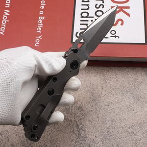 Couteau pliant haut de gamme ST SNG D2 Stone Wash Tanto Point Blade CNC TC4 Poignée en alliage de titane Rondelle à roulement à billes EDC Couteaux de poche