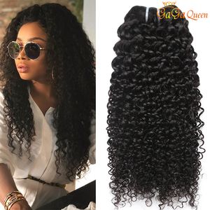 Cabello virgen indio Kinky Curly 3 Bundles sin procesar Indian Curly Virgin Human Hair Extensions Gaga Queen