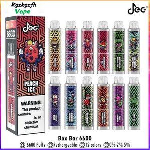 Nouvelle arrivée JEC 6600 Puffs Original en gros en gros Disposable Vape Pen RVB Flash 14ml 2% 5% Salt Nicotine E-Liquid 12 FLAVORS USA UK OEM E Cigarette