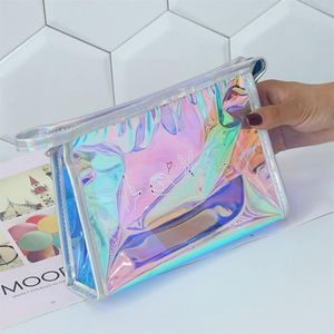 Recién llegado, bolso femenino con láser, bolso pequeño con personalidad creativa, bolso de maquillaje de moda juvenil, bolso impermeable para cosméticos Bag276P