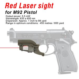 Dispositif Laser de visée Laser rouge M92, portée PPT réglable pour le vent et l'élévation CL20-0020