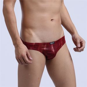 Recién llegado, calzoncillos para hombre, ropa interior de LICRA Gay, moda suave, estampado fino, Cueca, transpirable, transparente, Sexy, breve, ropa de dormir masculina