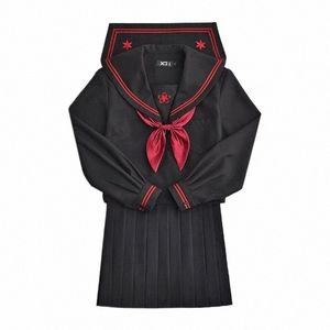 Nouveauté Nouveauté Uniformes scolaires japonais Été Sailor Hell Girl enma ai anime Cosplay Filles Costume Uniforme JK Ensembles Noir t75U #