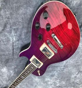 Nueva llegada PRS guitarra eléctrica cuello a través del cuerpo una tapa de arce flameado incrustaciones pájaros cromo Hardware Color Purpler6421558