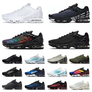 Nouvelle arrivée Tuned Tn 3 Plus Chaussures de course Os Noir Laser Bleu pour Hommes Femmes Argent Bleu Halloween Tns Olive Rainbow Tn3 Sports de plein air Baskets Baskets