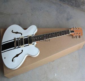 Nueva llegada White ES333 Shop Custom Jazz Guitar Gray Top Strape on Body Middle Musical Instruments 118510325