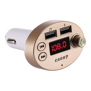Adaptateur de voiture sans fil Bluetooth B7 3.1A Transmetteur FM Chargeur de voiture Radio mains libres MP3 Support U Disk TF Card
