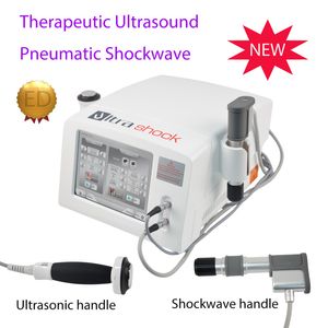 Nouveaux arrivées à ultrasons thérapeutiques de la machine de thérapie des vagues de choc pour la fasciite plantaire avec 2 poignées à ultrasons et à l'ondes de choc