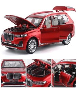 Nouveau modèle de collection de collection sous licence à l'échelle pour thebmw x7 Diecast Metal Alloy Luxury SUV Pull Back Soundlight Toys Vehicl5023843