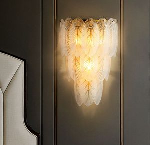 Novo design art déco moderno lâmpada de parede quarto luzes de parede de vidro AC110V 220V escadas douradas luz LED MYY