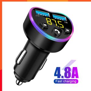 Nouveau chargeur de voiture transmetteur FM automatique Bluetooth 5.0 mains libres lecteur MP3 Kit de voiture double USB charge rapide modulateur FM sans fil pour 12V