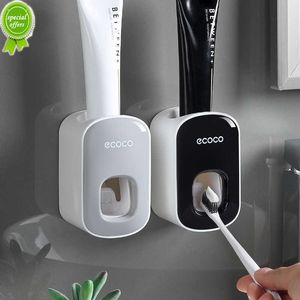 New Automatic Toothpaste Dispenser Dust-proof Toothbrush Holder Wall Mount Stand Bathroom Accessories Set Toothpaste Squeezer