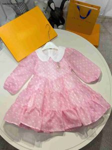 Nuevos vestidos de bebé, falda de pastel de diseñador para niña, tamaño 110-160, vestido de solapa para niño, decoración con logotipo de perla, vestido para niño pequeño Dec20