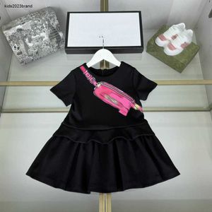 Nouveau bébé jupe croix de carrosserie imprimement imprimé robe princesse taille 100-150 cm pour enfants vêtements de créateur de fêtard d'été de fête 24april