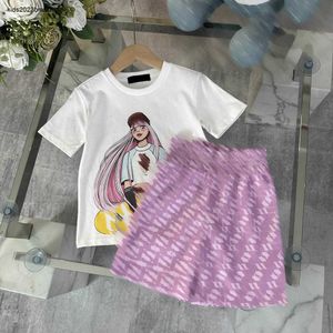 Nouveaux survêtements pour bébés Filles d'été T-shirt costume enfants vêtements de marque Taille 90-150 CM T-shirt et short imprimés de personnage de dessin animé 24Mar