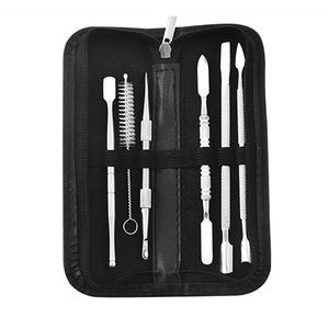 Nouveau sac d'emballage Kit d'outils Dab pour stylo à herbes sèches creuser de la cire atomiseur outils de sélection brosse nettoyant pour verre Kits de démarrage Dabber en acier inoxydable