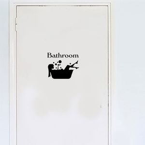 Nouvelle salle de bain autocollant mural toilette décor salon armoire décoration de la maison décalcomanies embellir auto-adhésif mural WC signe porte en gros 20 pcs