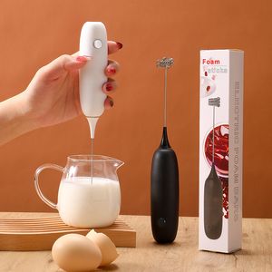 New Battery Electric Milk Frother Handheld Egg Beater Coffee Maker Kitchen Drink Foamer Whisk Mixer Coffee Creamer Whisk Frothy Wholesale