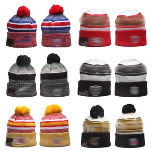 Nouveaux bonnets de football, basket-ball, baseball, bonnets de sport, chapeaux Pom Pom, équipes chaudes, tricots de couleur, mélange de correspondance, commande toutes les casquettes f1