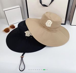 Nouveau chapeau de pêcheur à gros bord broderie alphabet mode personnalité lumière luxe bassin chapeau net rouge le même modèle en gros