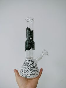 Nouveau bang en verre noir Creative Splice 12 pouces avec recyclage en ligne et bang Dab Rig