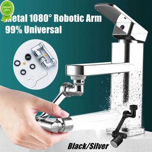 Nouveau Noir En Acier Inoxydable Universel 1080 Bras Robotique Rallonge De Robinet En Métal Pivotant Extension Robinet Aérateur Évier De Cuisine Splash