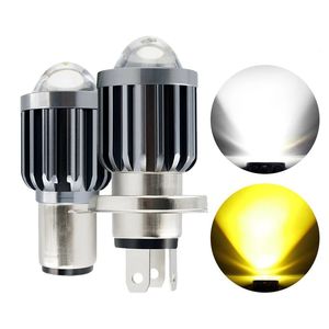 Ampoules LED H4 H6 BA20D pour phare de moto, lentille CSP, blanc, jaune, lampe Hi Lo, accessoires de Scooter, antibrouillard, 10 000 lm