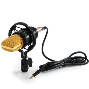 Microphone d'enregistrement sonore à condensateur BM-700, 3.5mm, motif unidirectionnel, noir, avec support anti-choc, pour Radio Braodcas