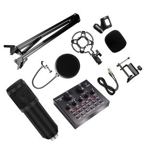 Nouveau Kits de microphone Studio BM 800 avec filtre V8 Carte audio Condenseur Microphone Bundle Enregistrer KTV Karaoke Smartphone Microphone